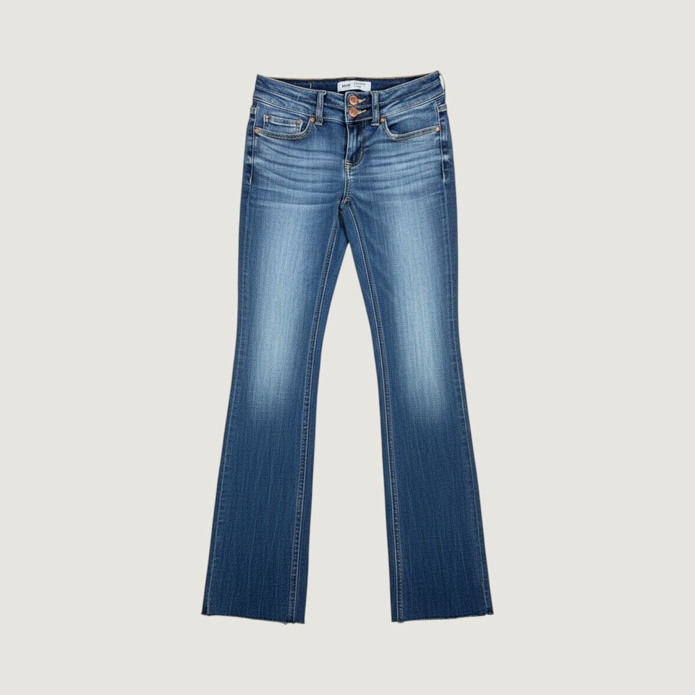 BKE Stella Slim Fit Low Rise Straight Leg Blue Jeans 24x32 Raw Hem 13234